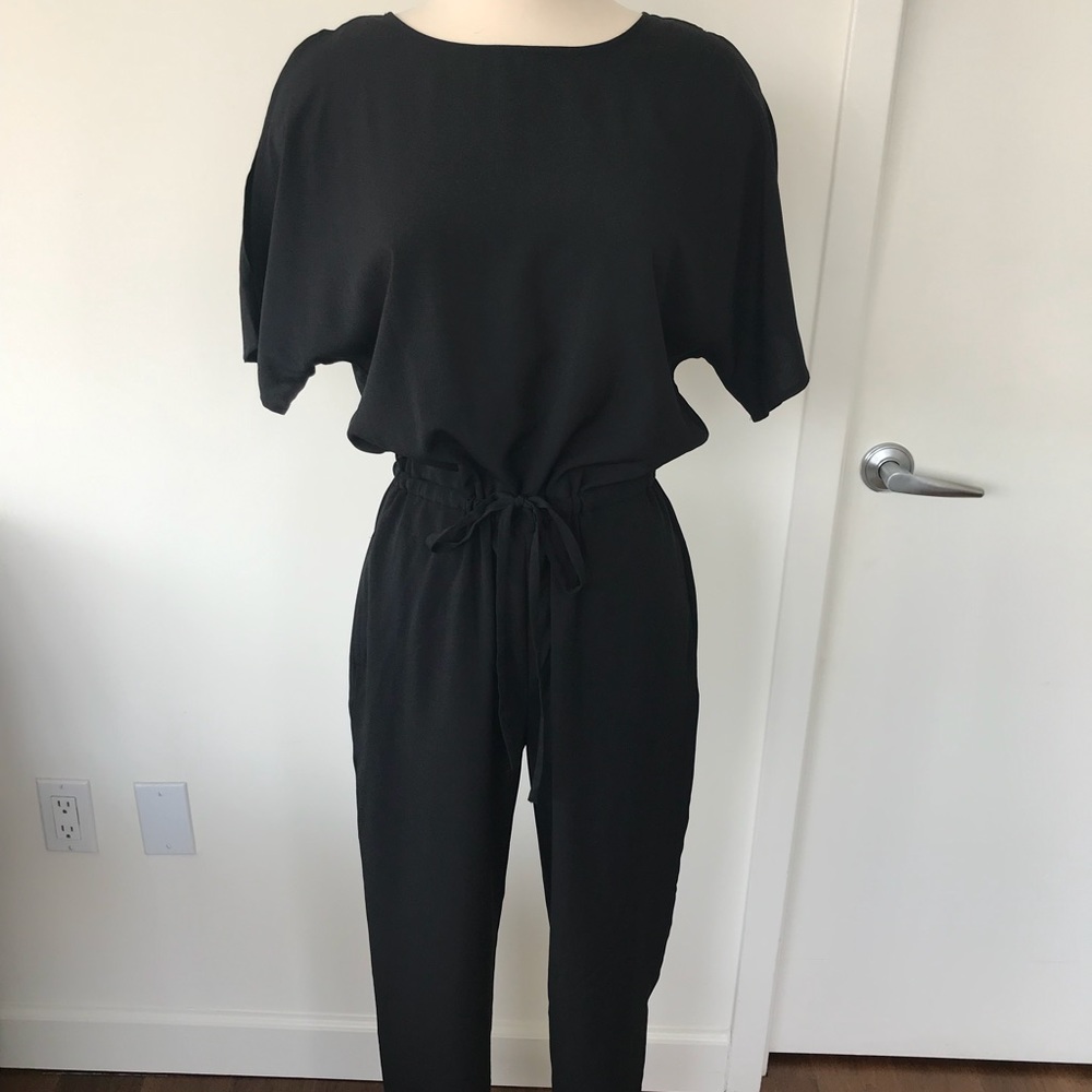 BANANA REPUBLIC. Black Relaxed Open Back Jumpsuit